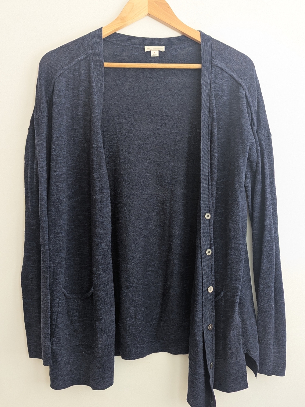Lightweight Navy Button-Front Women’s Cardigan Sweater